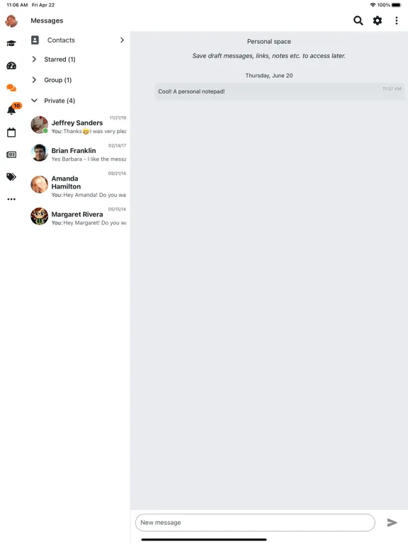 Screenshot di Moodle iPad 