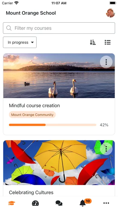 Screenshot di Moodle