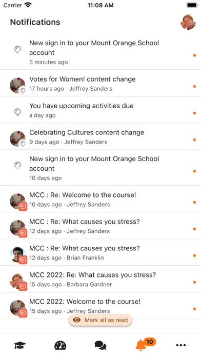 Screenshot di Moodle