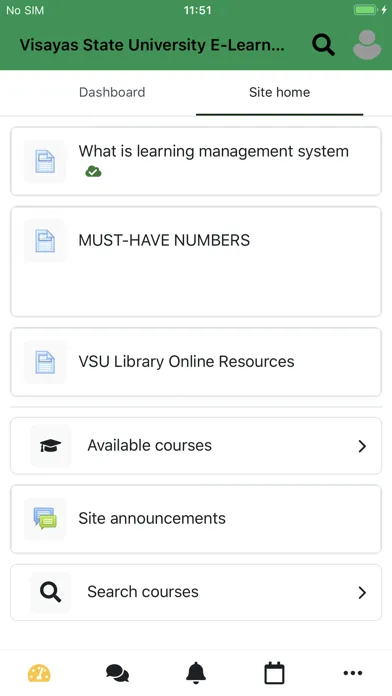 ภาพหน้าจอของ VSU E-Learning Environment