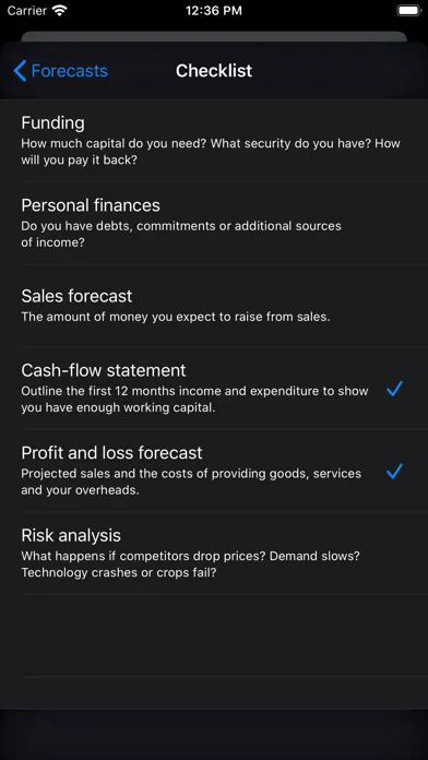 Zrzuty ekranu Business Plan
