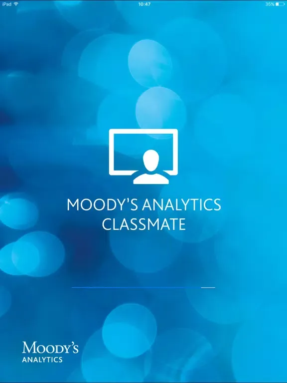 Capturas de tela do Moody's Analytics Classmate iPad 