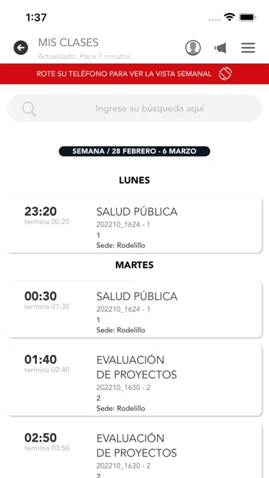 Capturas de pantalla de SoyUVM