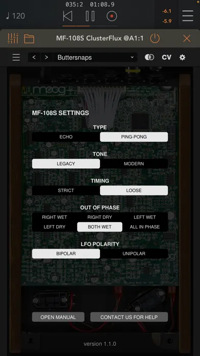 MF-108S Cluster Flux 스크린샷