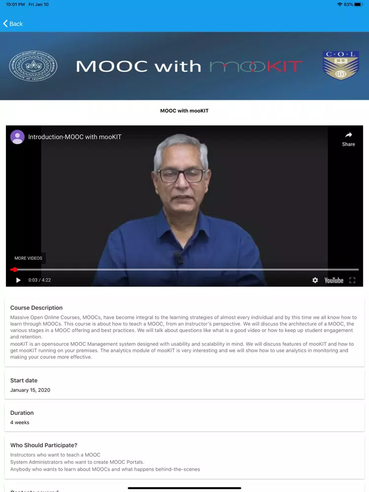 mooKIT Courses iPad  স্ক্রিনশট