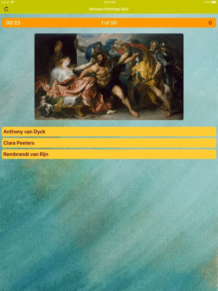 Baroque Paintings Quiz iPad  स्क्रीनशॉट