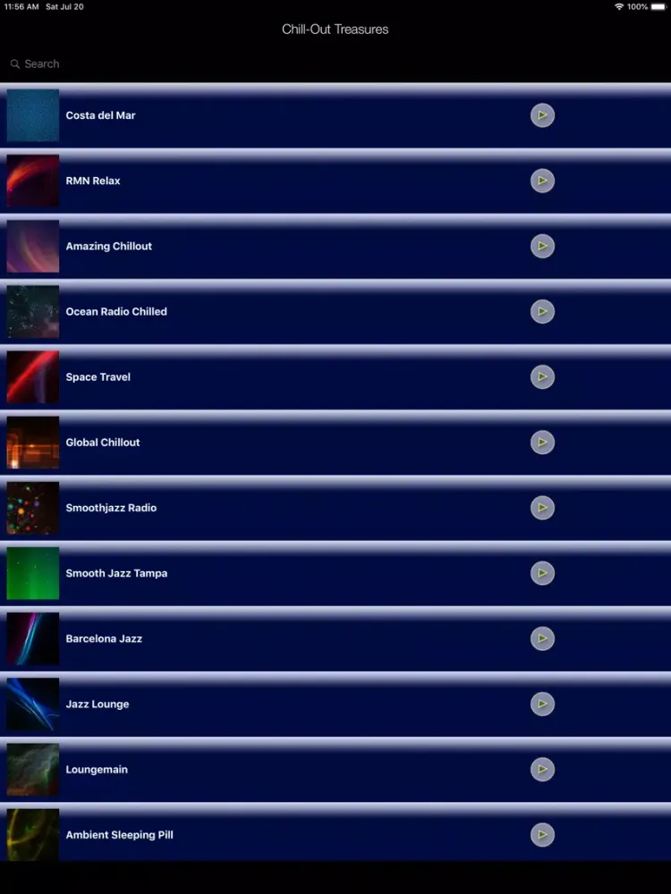 Chill-Out Treasures Radio iPad 应用截图