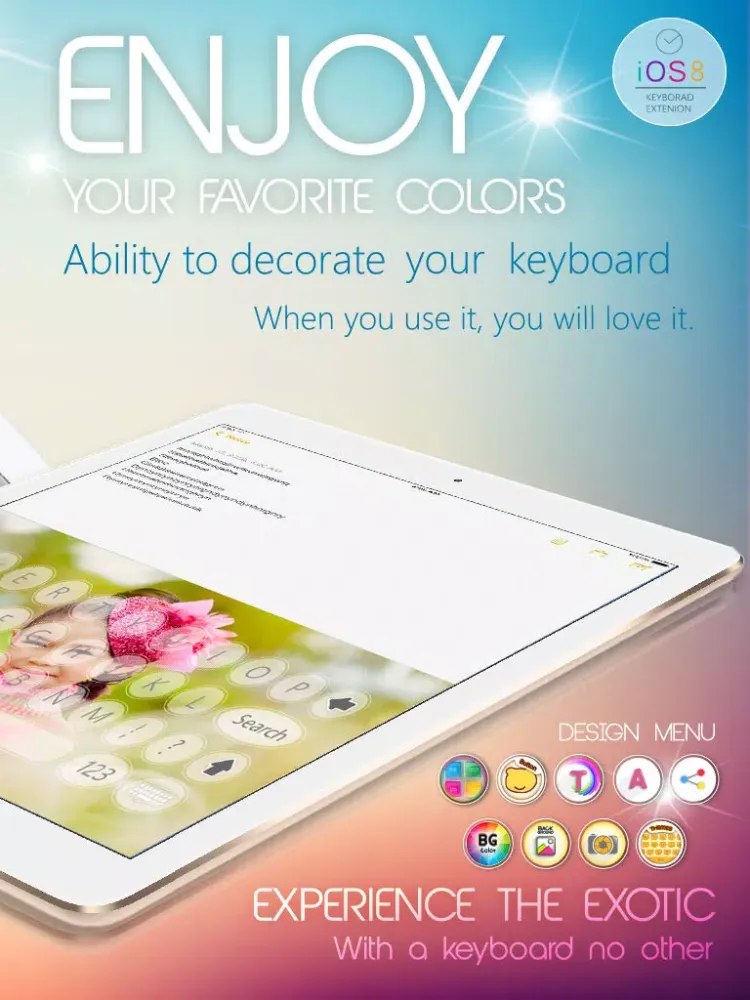 Tangkapan skrin Keyboard Color Full iPad 