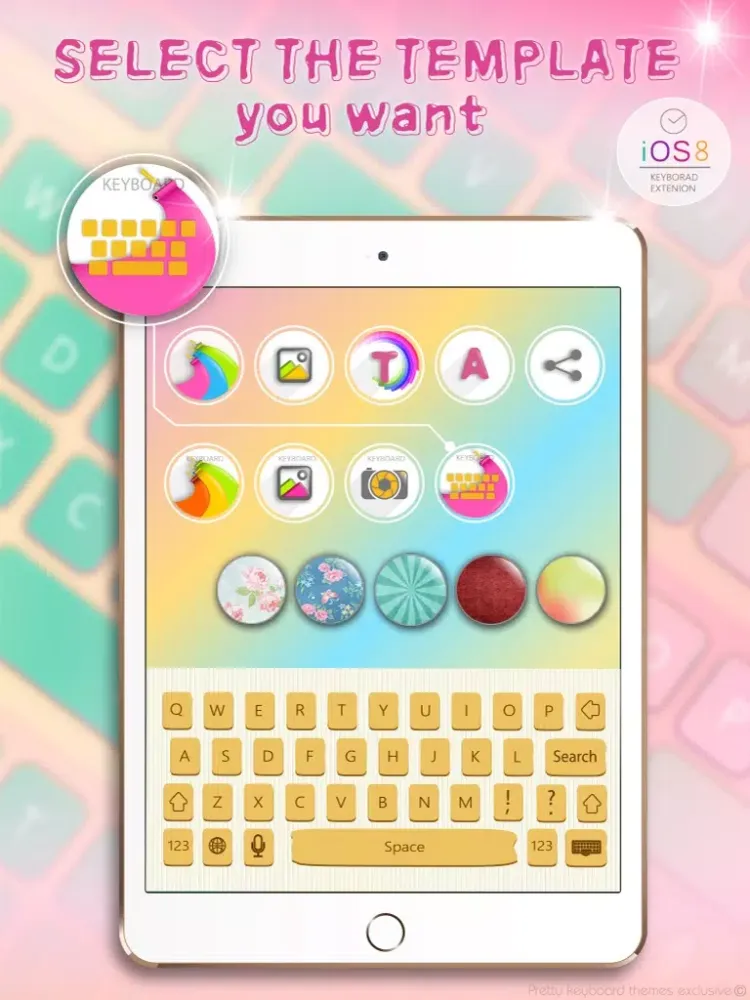 PrettyKeyboard ThemesExclusive Hebrew language iPad  Screenshots