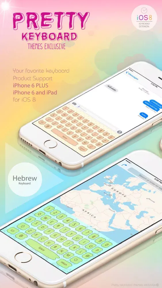 PrettyKeyboard ThemesExclusive Hebrew language Screenshots