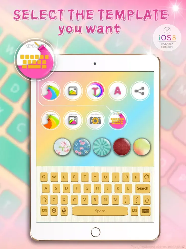 PrettyKeyboard ThemesExclusive Mongolia language iPad  Screenshots