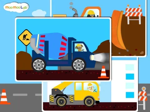 ภาพหน้าจอของ Construction Vehicles - Digger, Loader Puzzles, Games and Coloring Activities for Toddlers and Preschool Kids iPad 