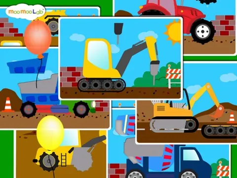 ภาพหน้าจอของ Construction Vehicles - Digger, Loader Puzzles, Games and Coloring Activities for Toddlers and Preschool Kids iPad 