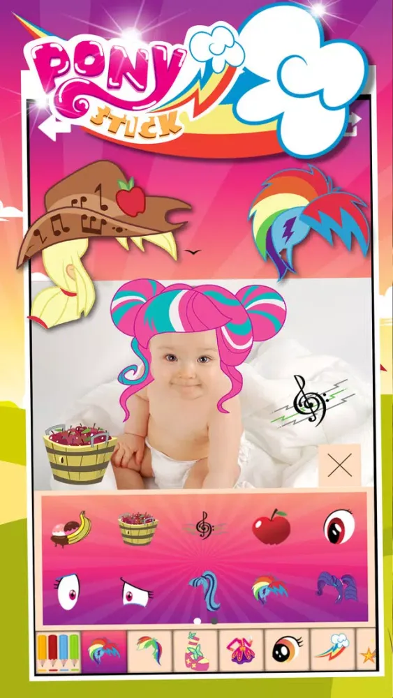 Manga & Anime Sticker Camera Pony "Photo Booth Dress Up in Style For Rainbow" Screenshots