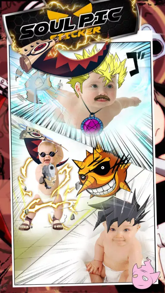 Manga & Anime Soul Pic Sticker Camera : Photo Booth Super Dress Up For Hero Style سکرین شاٹس