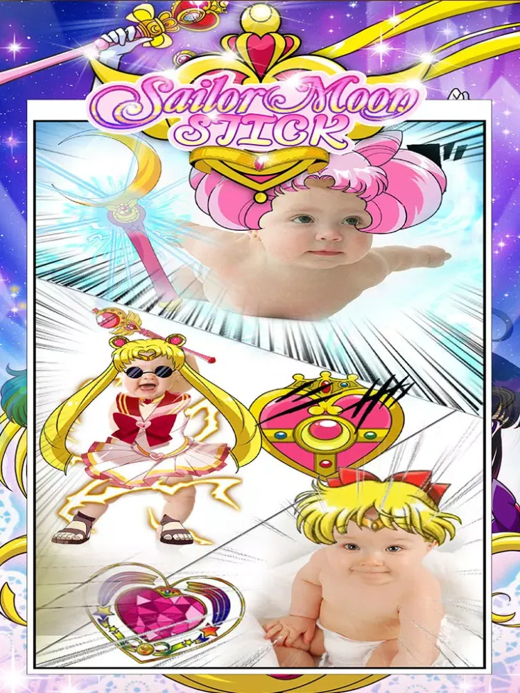 Tangkapan skrin Manga & Anime Sailor Sticker Camera : Pretty Crystal Photo Dress Up For Sailor Moon iPad 