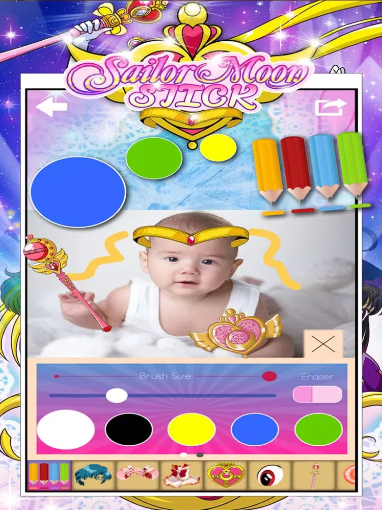 Tangkapan skrin Manga & Anime Sailor Sticker Camera : Pretty Crystal Photo Dress Up For Sailor Moon iPad 