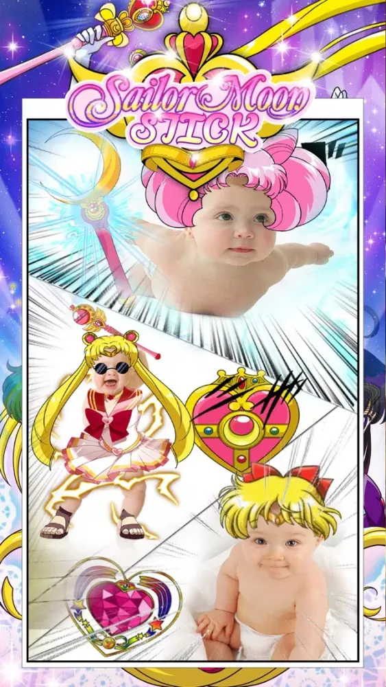 Tangkapan skrin Manga & Anime Sailor Sticker Camera : Pretty Crystal Photo Dress Up For Sailor Moon