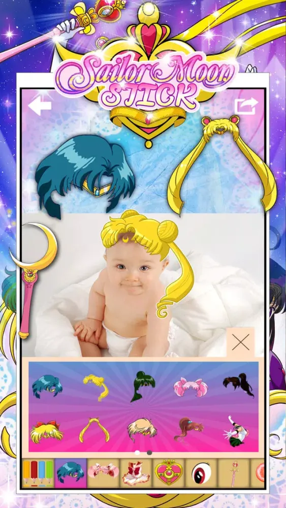 Tangkapan skrin Manga & Anime Sailor Sticker Camera : Pretty Crystal Photo Dress Up For Sailor Moon
