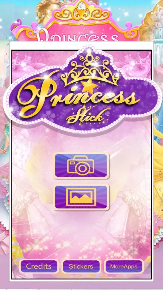 Anime & Manga Pocket Princess Frozen Crown Dress Sticker Camera Style سکرین شاٹس