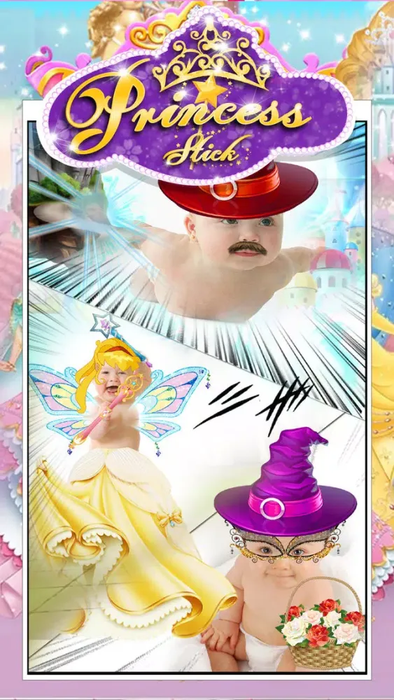 Anime & Manga Pocket Princess Frozen Crown Dress Sticker Camera Style سکرین شاٹس