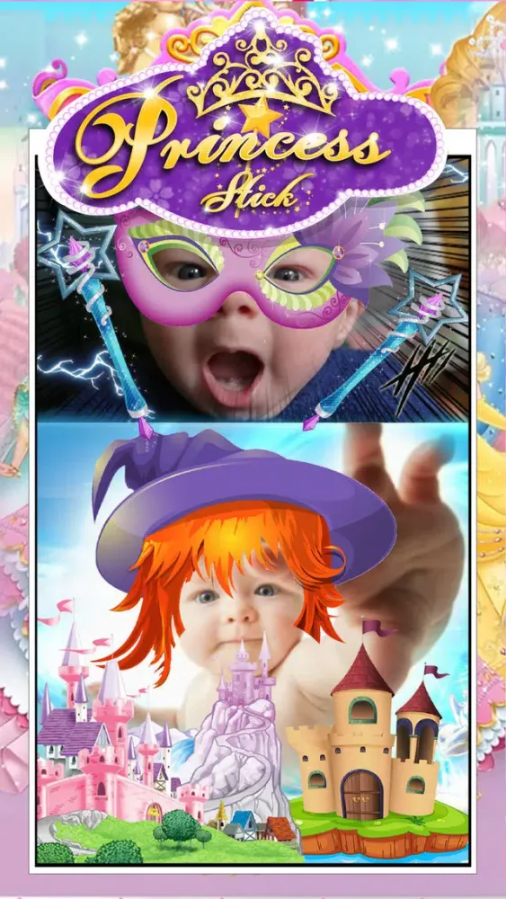 Anime & Manga Pocket Princess Frozen Crown Dress Sticker Camera Style سکرین شاٹس