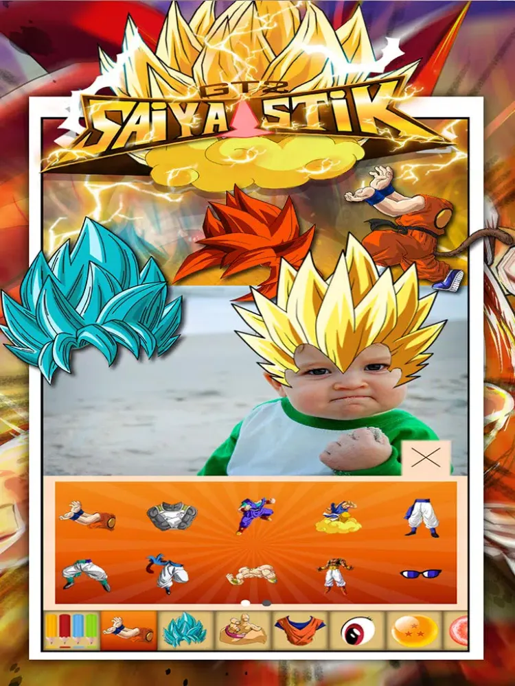 Capturas de tela do Anime & Manga Goku Saiyan Sticker Camera iPad 