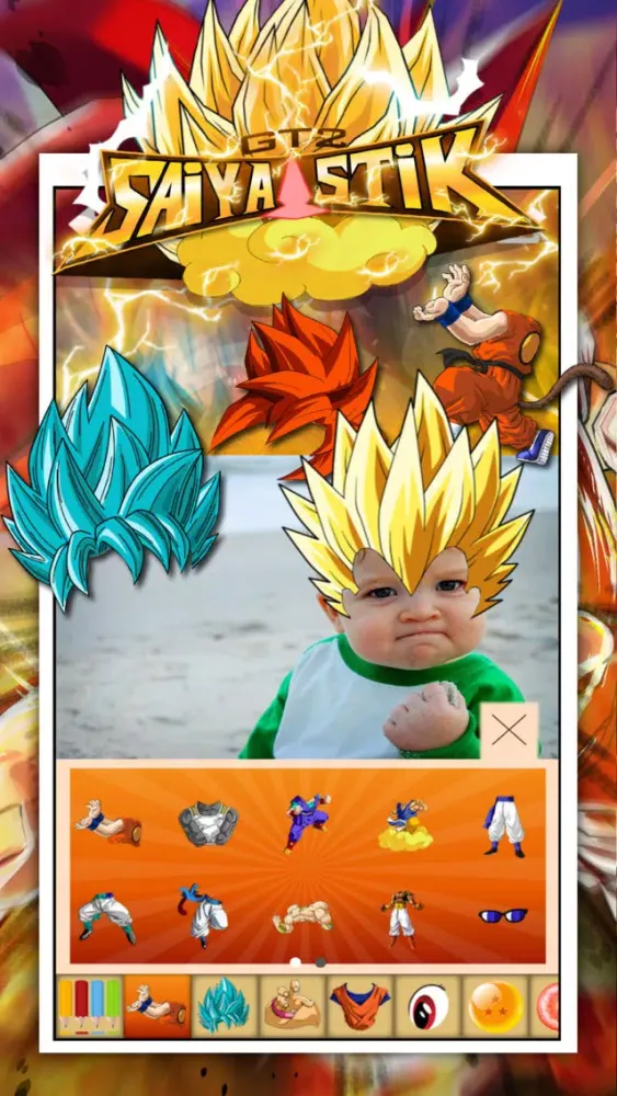 Capturas de tela do Anime & Manga Goku Saiyan Sticker Camera
