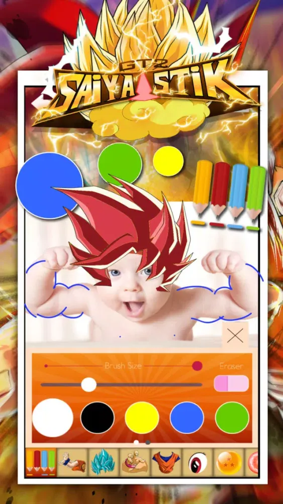 Capturas de tela do Anime & Manga Goku Saiyan Sticker Camera