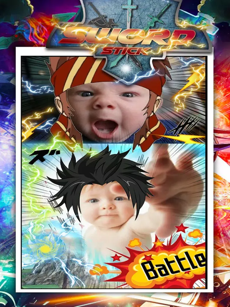 Manga & Anime Super Sword Art Sticker Camera iPad  سکرین شاٹس