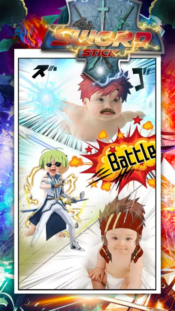 Manga & Anime Super Sword Art Sticker Camera سکرین شاٹس