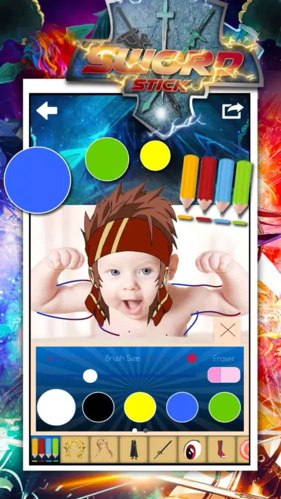 Manga & Anime Super Sword Art Sticker Camera سکرین شاٹس