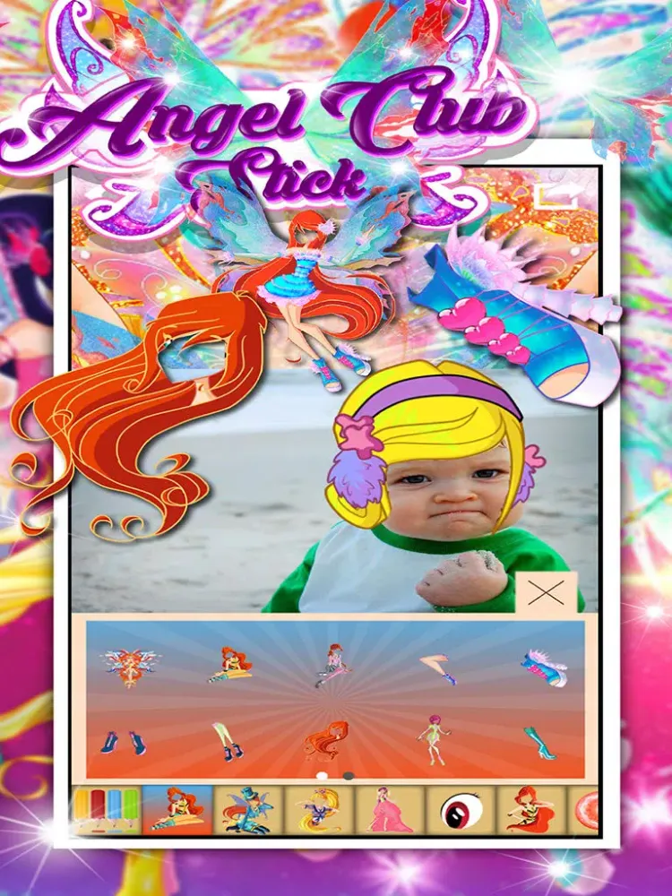Скриншоты Manga & Anime Angel Wink Sticker Camera iPad 