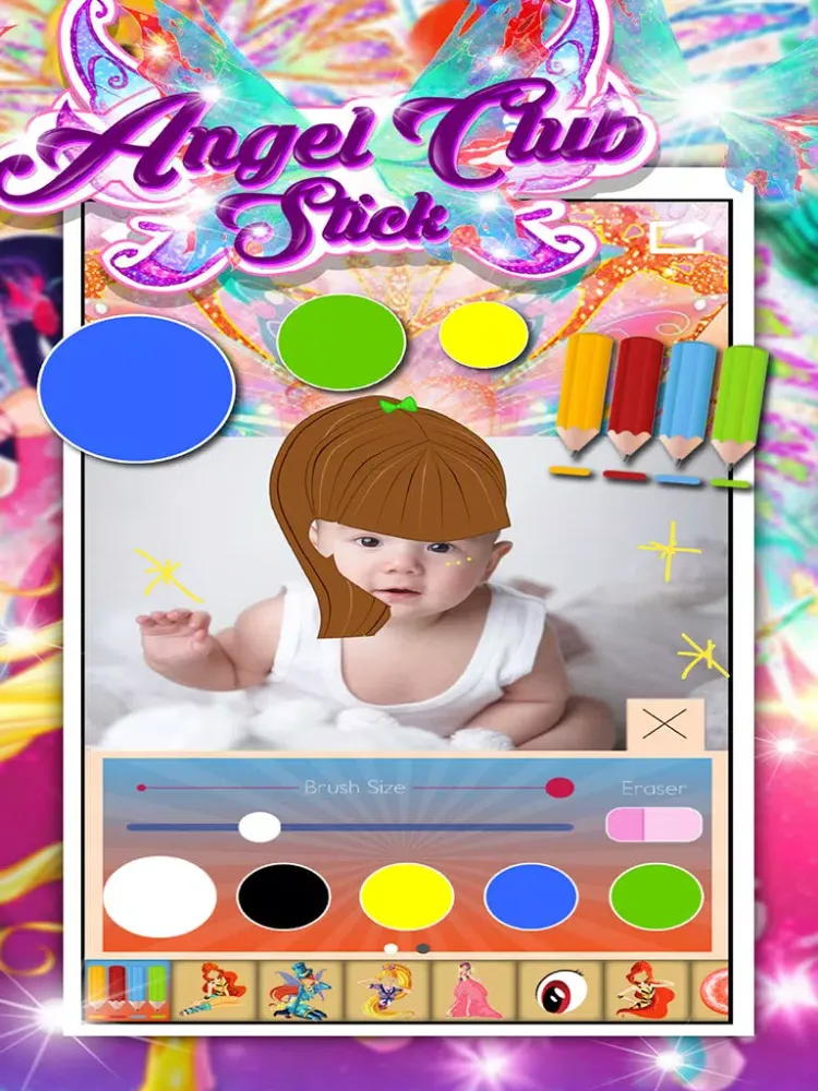 Скриншоты Manga & Anime Angel Wink Sticker Camera iPad 