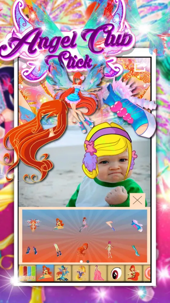 Скриншоты Manga & Anime Angel Wink Sticker Camera