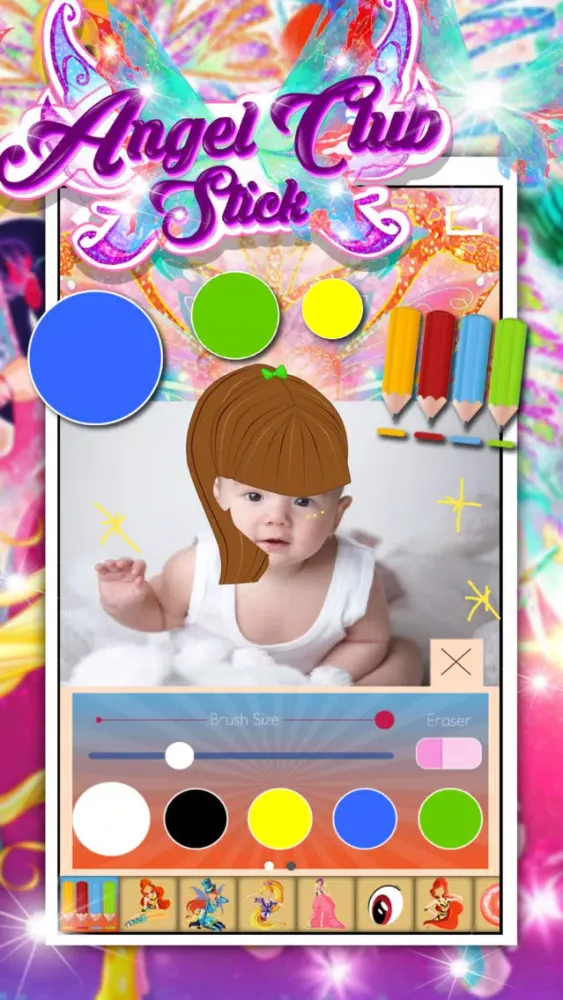 Скриншоты Manga & Anime Angel Wink Sticker Camera