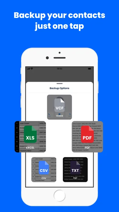 Tangkapan layar SafeContacts: Backup & Restore