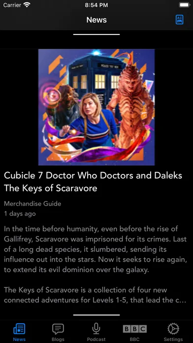 ภาพหน้าจอของ DW WhoNews for Doctor Who