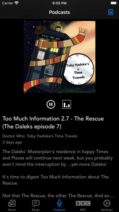 ภาพหน้าจอของ DW WhoNews for Doctor Who