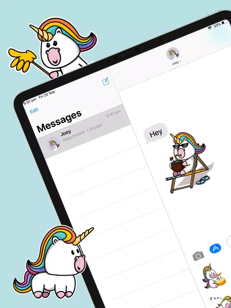 Capturas de tela do Cute Unicorn - Sticker Pack iPad 