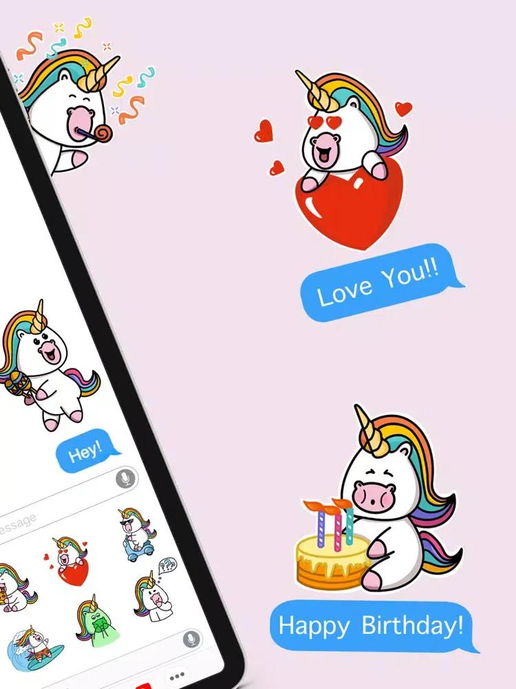 Capturas de tela do Cute Unicorn - Sticker Pack iPad 