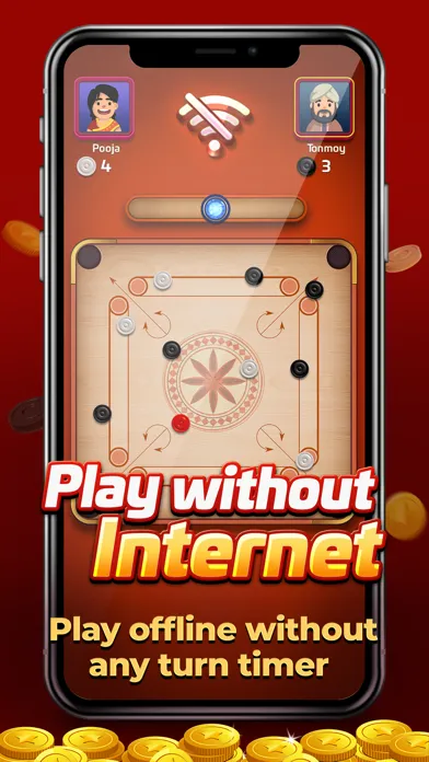 ภาพหน้าจอของ Carrom Gold : Game of Friends