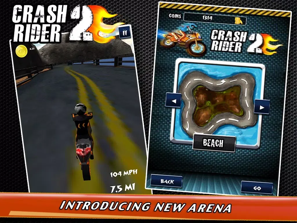 Ảnh chụp màn hình của Crash Rider 2 - Turbo Bike in Nitro Mayhem Racing iPad 