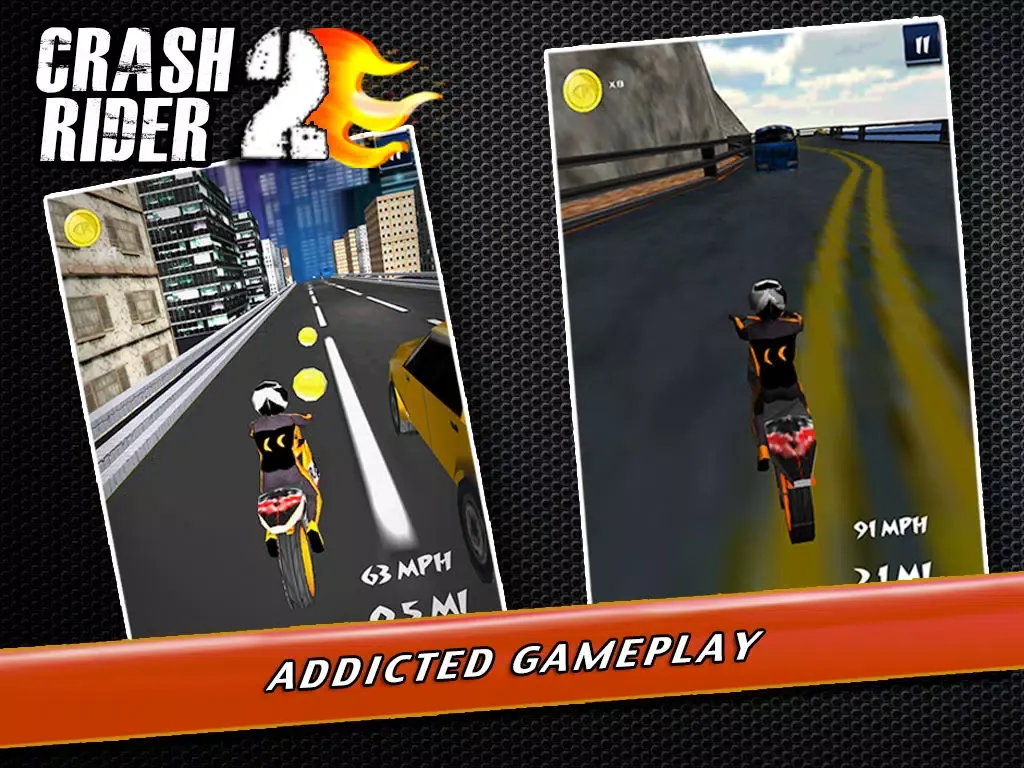 Ảnh chụp màn hình của Crash Rider 2 - Turbo Bike in Nitro Mayhem Racing iPad 