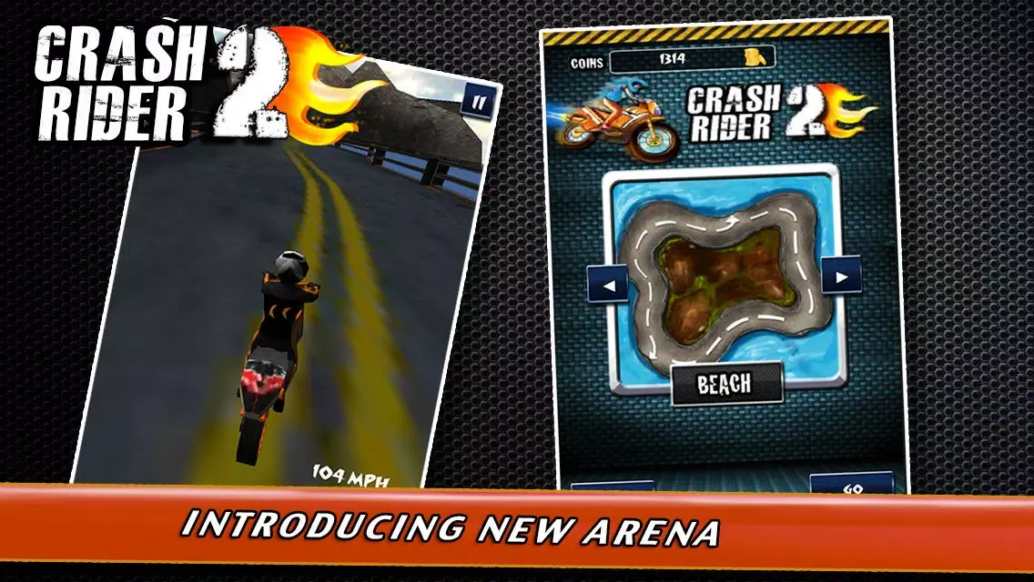 Ảnh chụp màn hình của Crash Rider 2 - Turbo Bike in Nitro Mayhem Racing