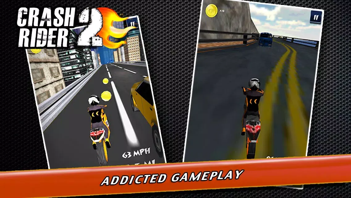 Ảnh chụp màn hình của Crash Rider 2 - Turbo Bike in Nitro Mayhem Racing