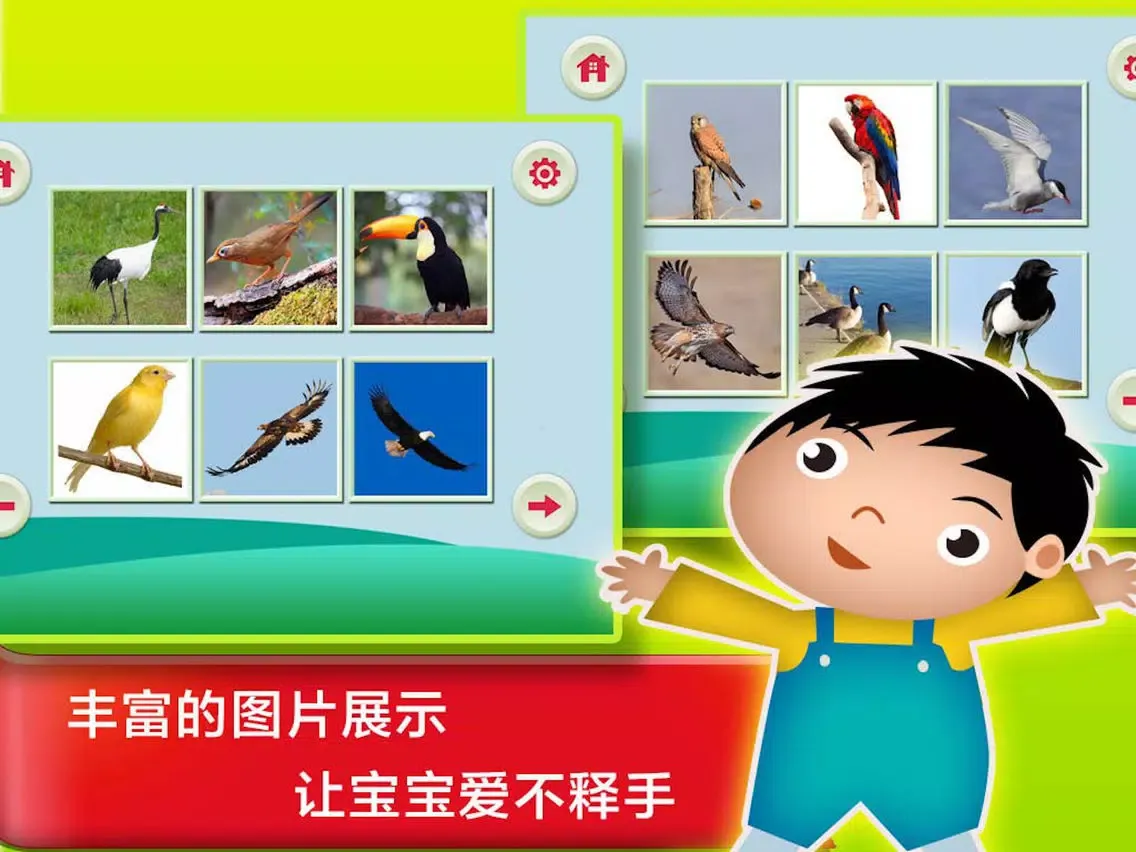Captures d'écran de 鸟儿的童年汉字早教- 教育学前班孩子的认字游戏 iPad 
