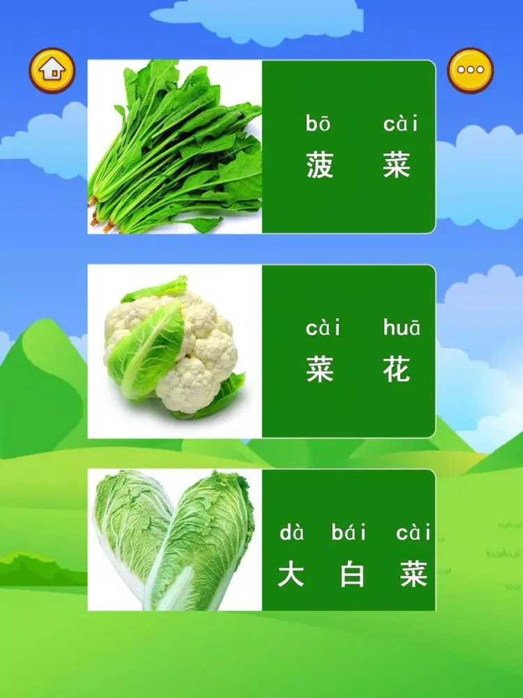Captures d'écran de 认识蔬菜水果-小猴子学习汉字和识物大巴士全集 iPad 