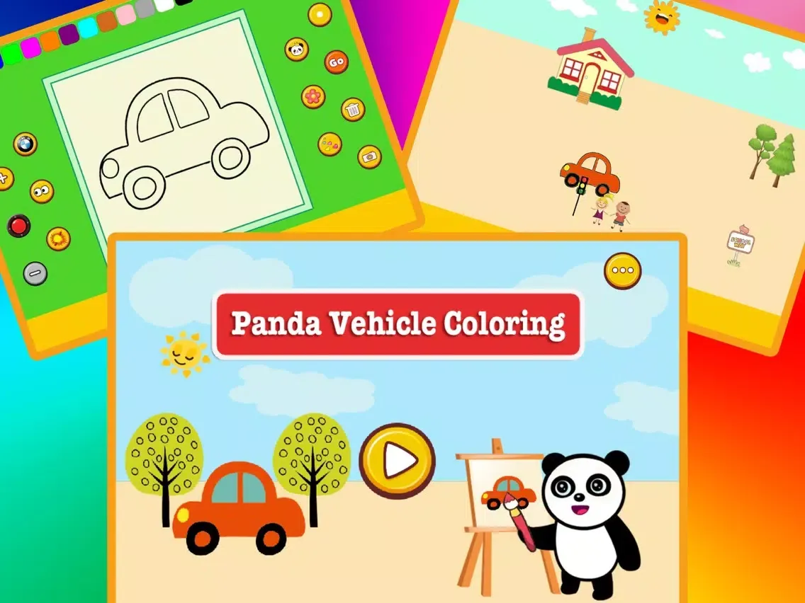 Panda Cars Coloring App iPad  Ekran Görüntüleri