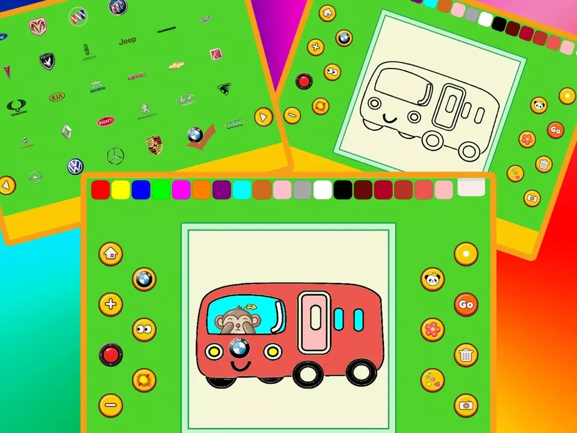 Panda Cars Coloring App iPad  Ekran Görüntüleri